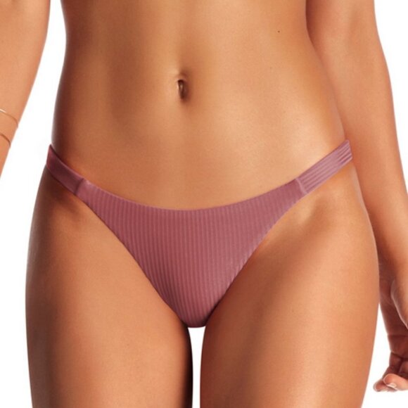 💕VITAMIN A💕 Rose Rib Bikini Set Havana Top + Carmen Bottom Dusty Rose 10 L NWT - Picture 8 of 16